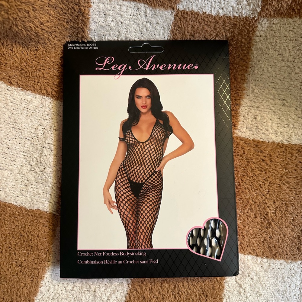 Leg Avenue Black Crochet Net Bodystocking